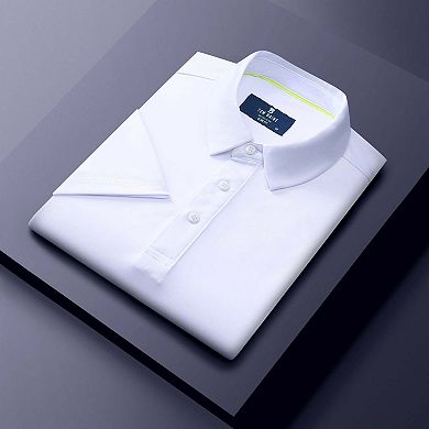 Tom Baine Men's Performance Solid Four-way Stretch Golf Polo