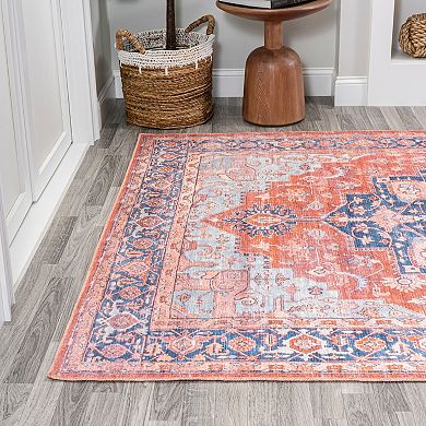 Maris Ornate Medallion Washable Indoor/outdoor Area Rug