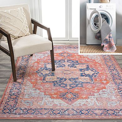 Maris Ornate Medallion Washable Indoor/outdoor Area Rug