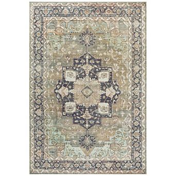 Maris Ornate Medallion Washable Indoor/outdoor Area Rug