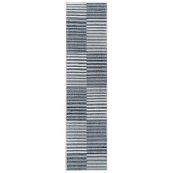 Fawning Two-tone Striped Classic Low-pile Machine-washable Area Rug