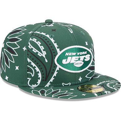 Men's New Era Green New York Jets Paisley 59FIFTY Fitted Hat