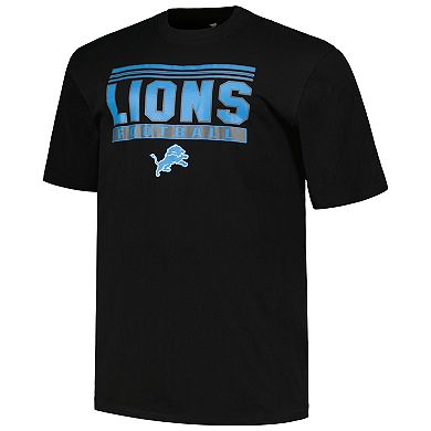 Men's Fanatics Branded Black Detroit Lions Big & Tall Pop T-Shirt