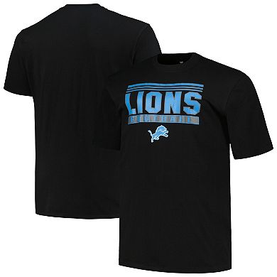 Men's Fanatics Branded Black Detroit Lions Big & Tall Pop T-Shirt
