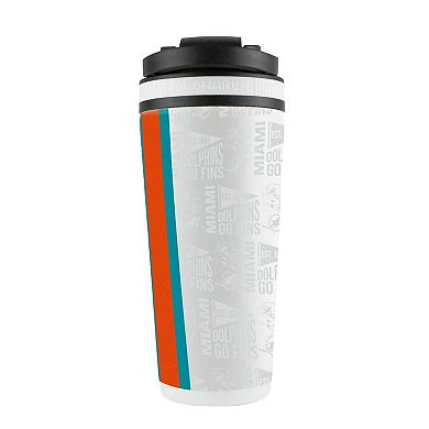 Miami Dolphins 26oz. 4D Stainless Steel Shaker Bottle