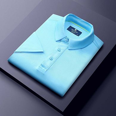 Tom Baine Men's Performance Solid Four-way Stretch Golf Polo