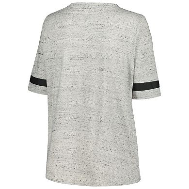 Women's Fanatics Branded Heather Gray Pittsburgh Penguins Plus Size Lace-Up T-Shirt