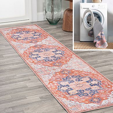 Asa Ornate Medallion Machine-washable Runner Rug