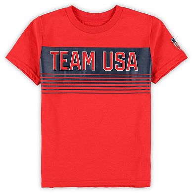 Preschool Red Team USA Bold Stripe T-Shirt