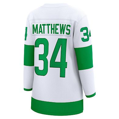 Women's Fanatics Branded Auston Matthews White Toronto Maple Leafs St. Patricks Alternate Premier Breakaway Player Jersey