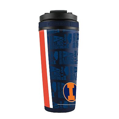 WinCraft Illinois Fighting Illini 26oz. 4D Stainless Steel Ice Shaker Bottle