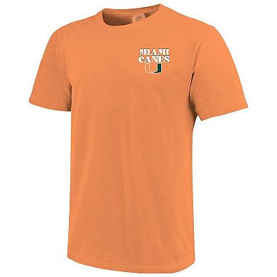 Women's Orange Miami Hurricanes Comfort Colors Checkered Mascot T-Shirt
