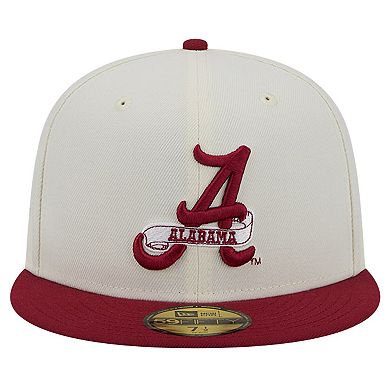 Men's New Era Alabama Crimson Tide Chrome White Vintage 59FIFTY Fitted Hat