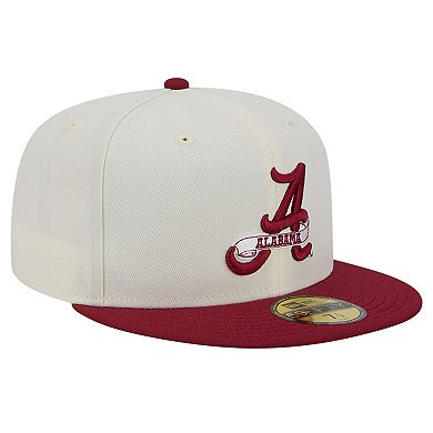 Men's New Era Alabama Crimson Tide Chrome White Vintage 59FIFTY Fitted Hat