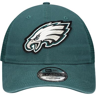 Men's New Era Green Philadelphia Eagles Game Day 9TWENTY Adjustable Trucker Hat