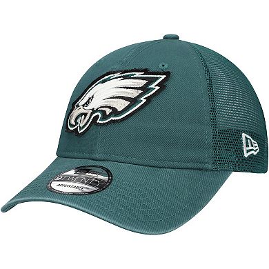 Men's New Era Green Philadelphia Eagles Game Day 9TWENTY Adjustable Trucker Hat