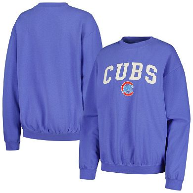 Women's Soft as a Grape Royal Chicago Cubs Pigment Dye Pullover Sweatshirt