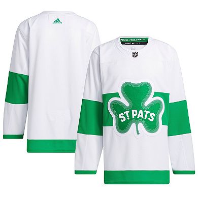 Men's adidas White Toronto Maple Leafs St. Patricks Alternate Primegreen Authentic Jersey