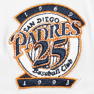Men's Mitchell & Ness White San Diego Padres Cooperstown Collection Tail Sweep Pro Snapback Hat