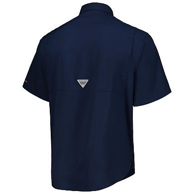 Men's Columbia Navy Milwaukee Brewers Tamiami Omni-Shade Button-Down Shirt
