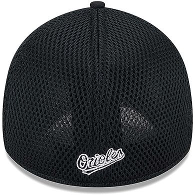 Men's New Era Baltimore Orioles Evergreen Black & White Neo 39THIRTY Flex Hat