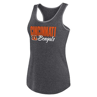 Women's Fanatics Branded Heather Black Cincinnati Bengals Plus Size Fuel Tank Top