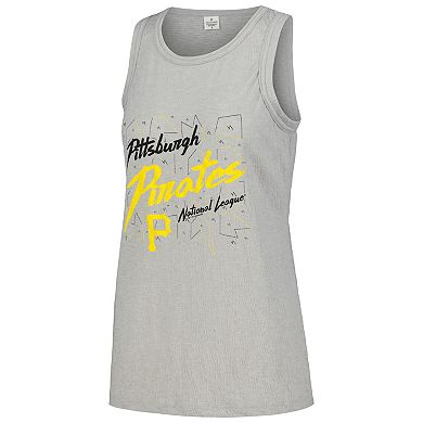 Women's Soft as a Grape Gray Pittsburgh Pirates Gauze High Neck Tank Top