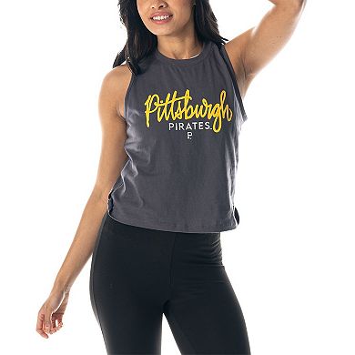 Women's The Wild Collective Charcoal Pittsburgh Pirates Side Knot Tank Top