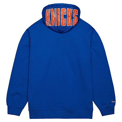 Men's Mitchell & Ness Blue New York Knicks  Team OG 2.0 Vintage Logo Fleece Pullover Hoodie
