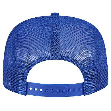 Men's New Era Royal Golden State Warriors Seeing Diamonds A-Frame Trucker 9FIFTY Snapback Hat