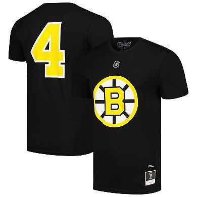 Men's Mitchell & Ness Bobby Orr Black Boston Bruins Name & Number T-Shirt