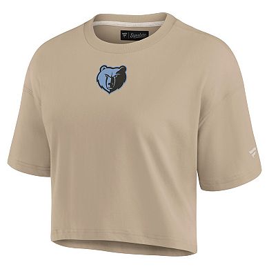 Women's Fanatics Signature Khaki Memphis Grizzlies Elements Super Soft Boxy Cropped T-Shirt