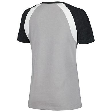 Women's New Era Gray Chicago White Sox Heathered Raglan V-Neck T-Shirt
