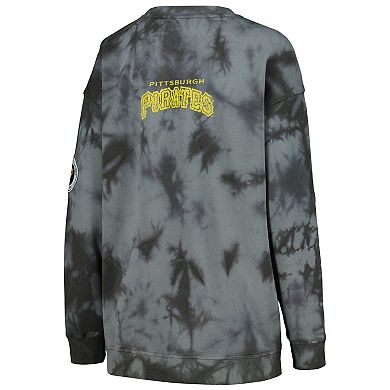 Women's The Wild Collective Charcoal Pittsburgh Pirates Overdyed Pullover Sweatshirt
