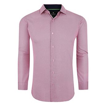 Tom Baine Slim Fit Performance Long Sleeve Mini Plaid Button Down