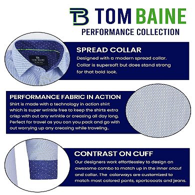 Tom Baine Slim Fit Performance Long Sleeve Solid Button Down