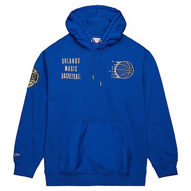Men's Mitchell & Ness Blue Orlando Magic Team OG 2.0 Vintage Logo Fleece Pullover Hoodie