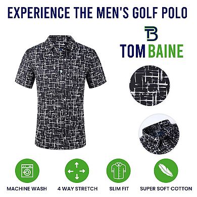 Tom Baine Men's Performance Four-way Stretch Golf Polo