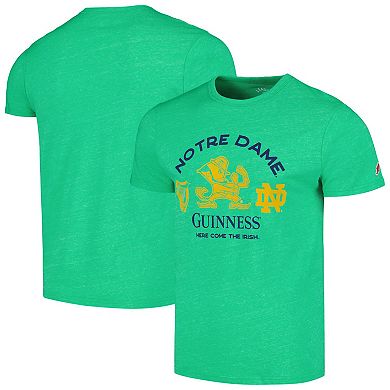 Men's League Collegiate Wear Heather Green Notre Dame Fighting Irish x Guinness Here Come the Irish Tri-Blend T-Shirt