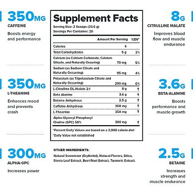 Legion Pulse Pre Workout Supplement, 20 Servings