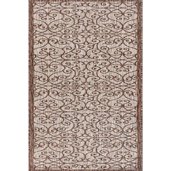 Madrid Vintage Filigree Textured Weave Indoor/Outdoor Area Rug