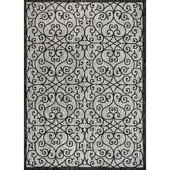 Madrid Vintage Filigree Textured Weave Indoor/Outdoor Area Rug