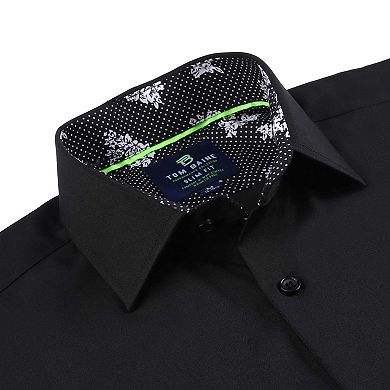 Tom Baine Slim Fit Performance Long Sleeve Geometric Button Down