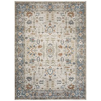 Hiero Persian Border Low-pile Machine-washable Area Rug