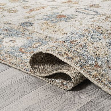 Hiero Persian Border Low-pile Machine-washable Area Rug