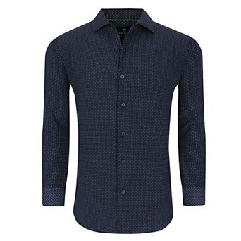 Tom Baine Slim Fit Performance Long Sleeve Geometric Button Down