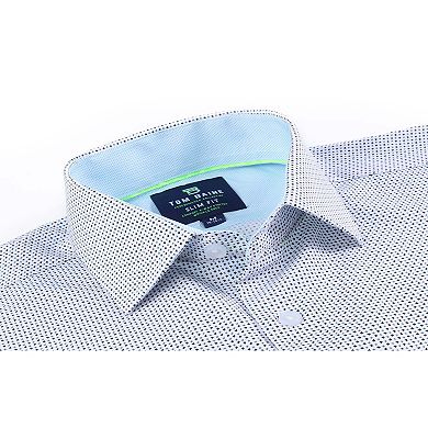 Tom Baine Slim Fit Performance Long Sleeve Geometric Button Down