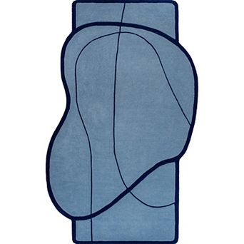 Mosaic Coastal Geometric Border Handwoven Wool Area Rug