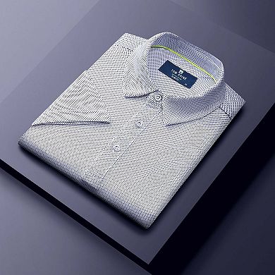 Tom Baine Men's Performance Geometric Print Four-way Stretch Golf Polo