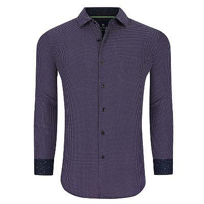 rose gold dress shirt for men Rose Golden Solid Satin Men's Long Sleeve Dress Shirt, S main image 1